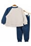 Boy's Transitional Snoopy Printed 2-3-4-5 Years Old Crew Neck Sweatshirt and Sweatpants Nursery Set - 6