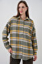 قميص نسائي بنمط منقوش قصة فضفاضة 3854 E.Green - 3