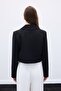 Buttoned Short Jacket - Black - 8