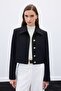 Buttoned Short Jacket - Black - 2