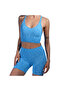 Tayt Crop Suit-Blue