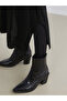 Black Self-Patterned Knit Skirt with Elastic Waist - 3
