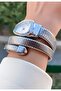Silver Color Special Design Stone Wrapped Snake Model Women's Wristwatch - 2