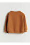Brown Crew Neck Ruffled Girls' Sweatshirt - 5