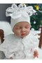 Guipure and Pearl Detailed Baby Girl Romper Set, Religious Ceremony Outfit - 4
