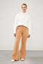 Camel Wide Leg Elastic Waist Sports Pants - 2
