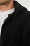 Men's Zippered Oversize Pocket Hooded Black Plush Jacket - 5