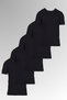 Men's Cotton Crew Neck Short Sleeve Tight Summer 5 Pack Basic Black T-Shirts
