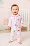 Pink Teddy Bear 2-Piece Collared Cotton Baby Set - 2