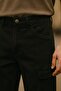 Men's Black Baggy Jeans with Loose Cargo Pockets - 3