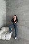 Women's High Waist Palazzochic Wide Leg Baggy Blue Jeans - 2