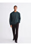 Crew Neck Long Sleeve Men's Thick Sweatshirt - 2