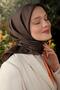 وشاح حريري من نسيج التويل ذو وجهين باللون البني المر - 3