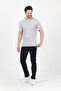 Men's Crew Neck Short Sleeve Tight Summer Gray Basic T-Shirt - 2