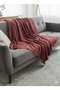 Thin Structure Fringed Dark Tile Color Multi-Purpose Seat Cover, Tv Shawl 170*210 cm - 5