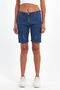 Women's JeanVibe High-Waist Stretchy Knee Length Denim Shorts Blue