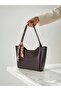 Women's Black Shopper Hand and Shoulder Bag with Scarf, Zipper and Snap Closure - 2
