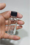 20Pcs Clear Glass Shot Bottle Leakproof with Black Seal Cap Fragrance Ornament Multi-Purpose Bottle 30ml
