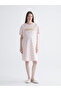 Crew Neck Patterned Maternity Nightgown - 2