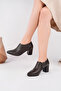 Genuine Leather Brown Women's Heeled Leather Shoes Shn-0102 - 4