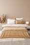Brianna Camel Double Duvet Cover 100% Cotton Bedspread - 7 Piece Dowry Set - 2
