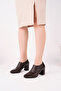 Genuine Leather Brown Women's Heeled Leather Shoes Shn-0102 - 2
