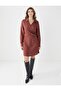 Light Brown Slim Fit Wrap Neck Woven Mini Dress