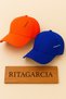 Unisex Adjustable Sports Orange-Blue Basic Cap Hat Set of 2
