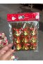New Year's 9-Piece Metal-Look Plastic Gold Bell Pine Tree Ornament 3 cm - 3