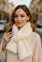 Imported Soft White Plush Women's Premium Scarf Neck Warmer - Stylish and Warm Knit Design Byn01-1 - 3