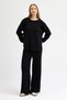 Women's Black Crew Neck Sweater-Pants Knitwear Set - 4