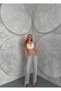 Light Gray Wide Leg Denim Trousers