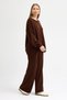 Women's Brown Crew Neck Sweater-Pants Knitwear Set - 6