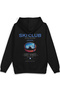 Ski Club Kayak Snowboard Printed Hooded Semi Oversized Sweatshirt Black Hoodie 1409