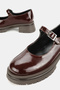 Women's Burgundy Patent Leather Genuine Natural Leather Size 36-41 Buckle Thick Heel Mary Jane Shoes - 5
