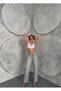 Light Gray Wide Leg Denim Trousers - 4