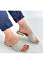 Ortu gold skin embroidered slippers - 4