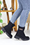 Women's Lace-Up Zippered Brown Detailed Thick Sole Boots Winter Waterproof 507 - 4