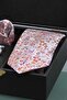 Black Men's Gift Box - Tie with Handkerchief Cufflinks Tie Clip Kmk79 - 3