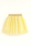 Girl's Yellow Butterfly Textured Elastic Waist Skirt