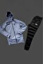 Respect Printed Men's Black Scuba Gray Bottom Top Tracksuit Set - 2