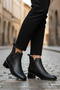 Black Genuine Leather Zippered Lightweight Women's Boots Premium 9780-1 Z