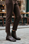 Brown Genuine Leather Women's Boots with Fleece Inside Premium 21893-1 Z