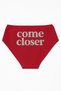 Red Christmas Themed Women's Slip Panties, Metallic Lettering Printed , Fun Underwear