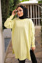 Yellow Crew Neck Cold Thread Knitwear Tunic - 2