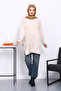 Cream Cold Thread Mercerized Knitwear Tunic - 2