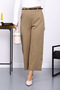 Khaki Belted Side Zipper Trousers