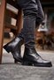 Rims Black Men's Leather Shoes - 4
