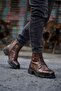 Rims brown men's leather shoes