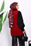 Burgundy Collar Angora Knit Vest with Pockets - 4